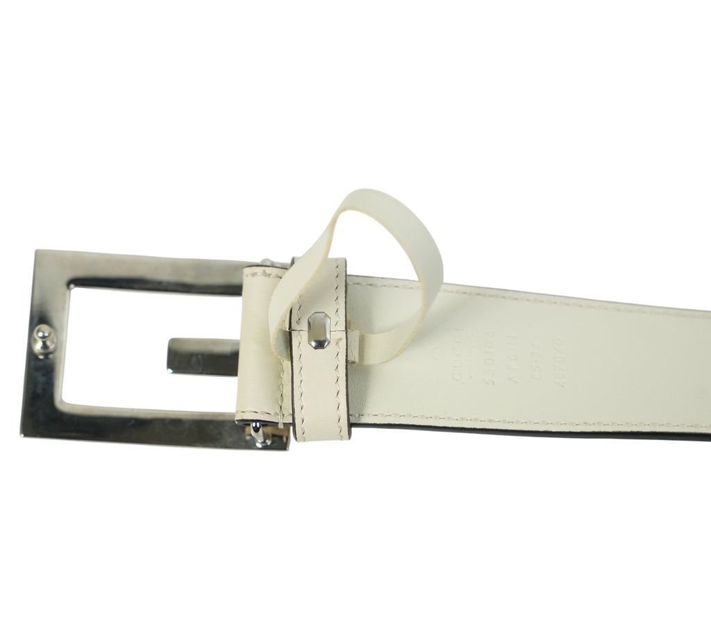 Calfskin Crystal Square G Madelyn Belt Size - 85 Cm