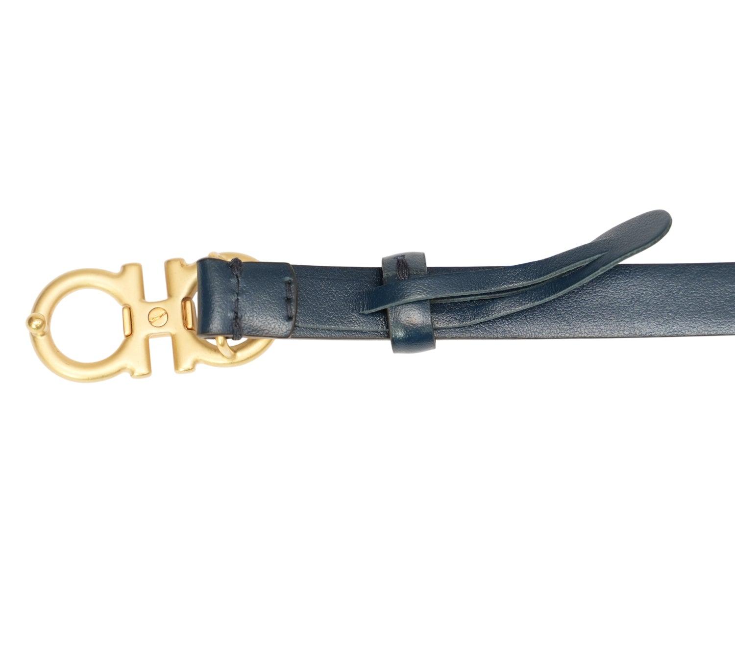 Navy Blue Reversible & Adjustable Gancini Belt Size - 85 Cm