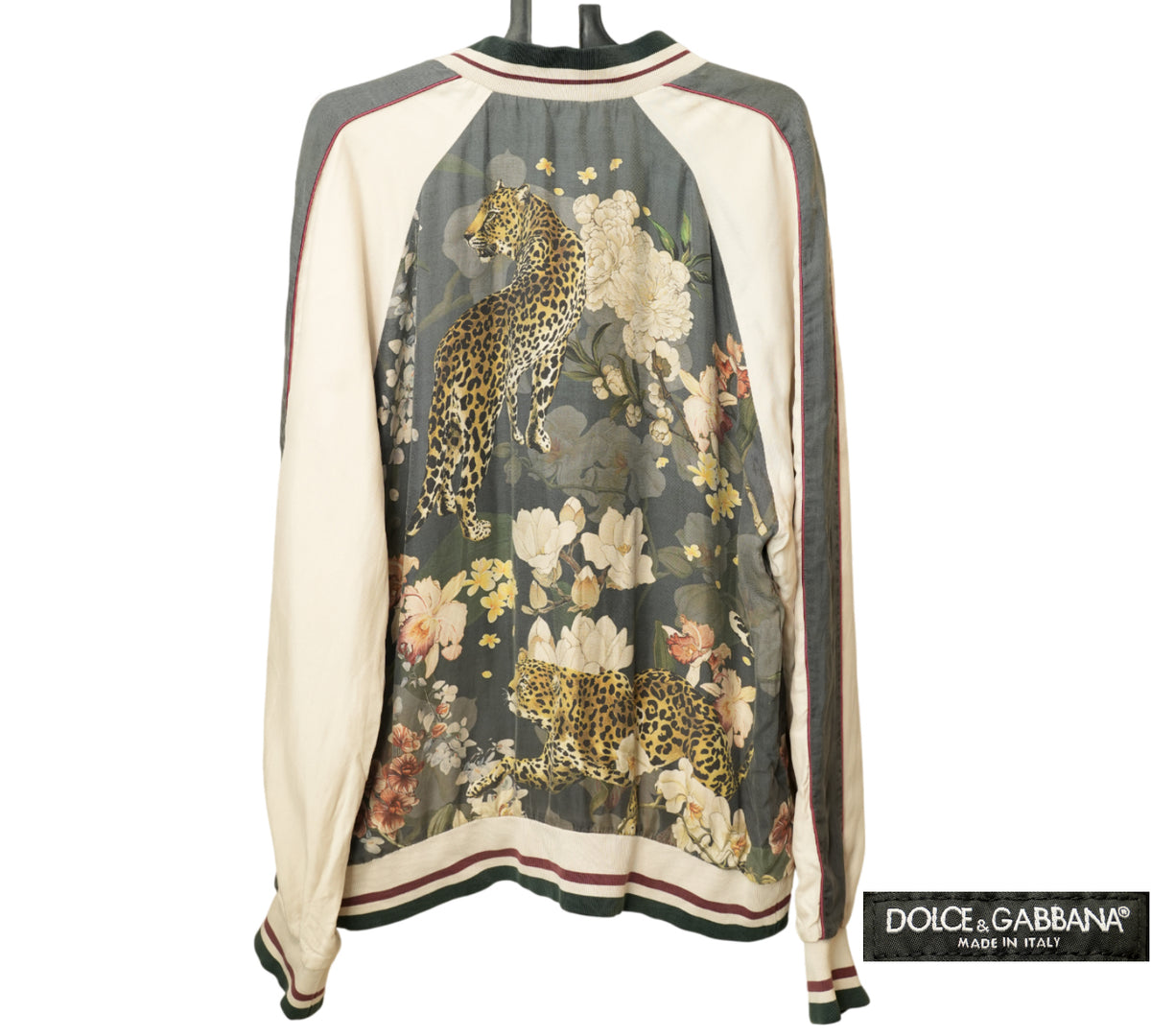 Dolce & Gabbana Leopard Printed Silk Bomber Jacket Size - M