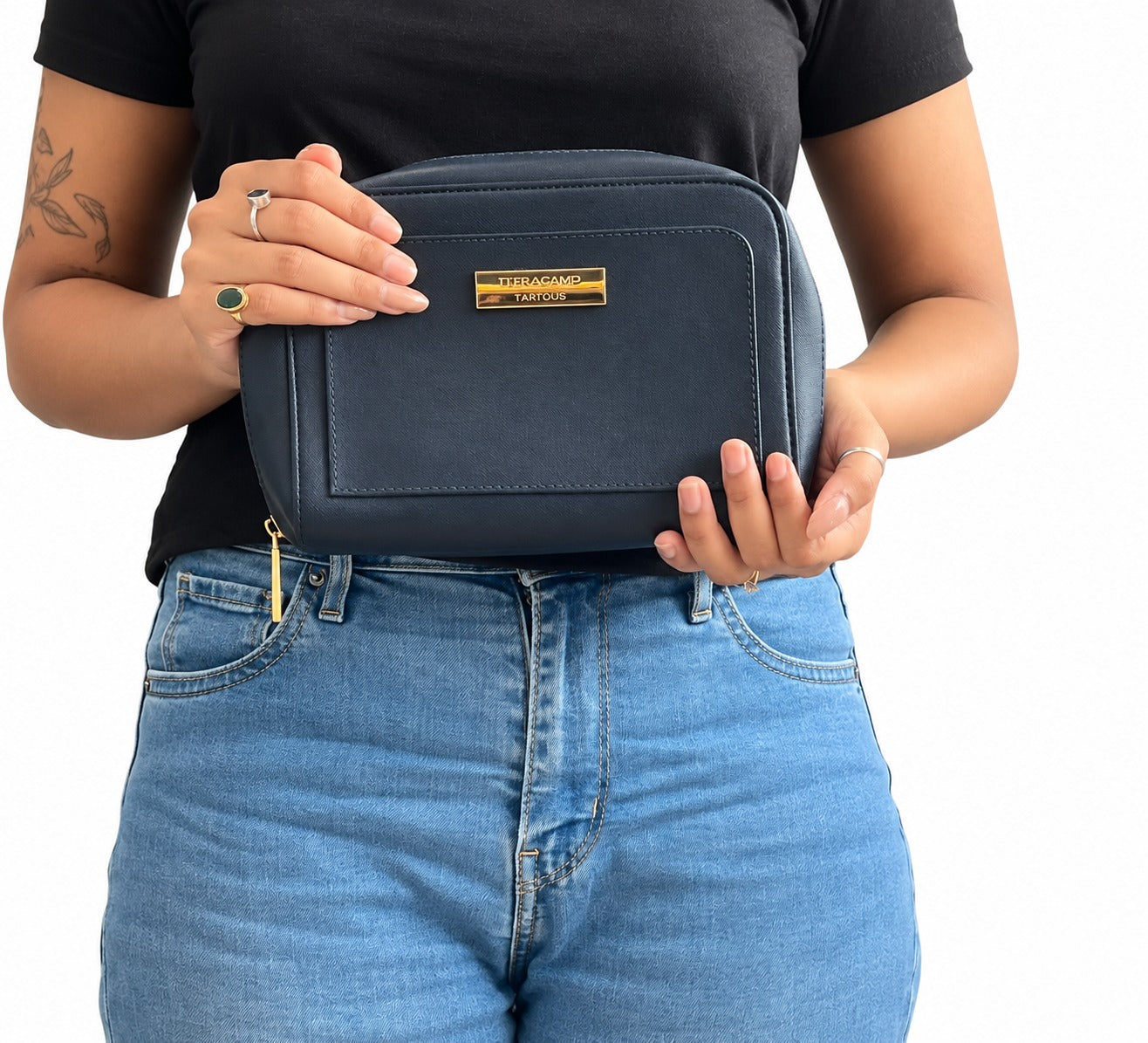 Salvatore Ferragamo Navy Blue Parfums Amenity Pouch