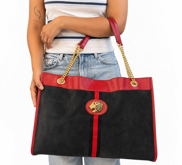 Large Rajah Suede Tote Bag