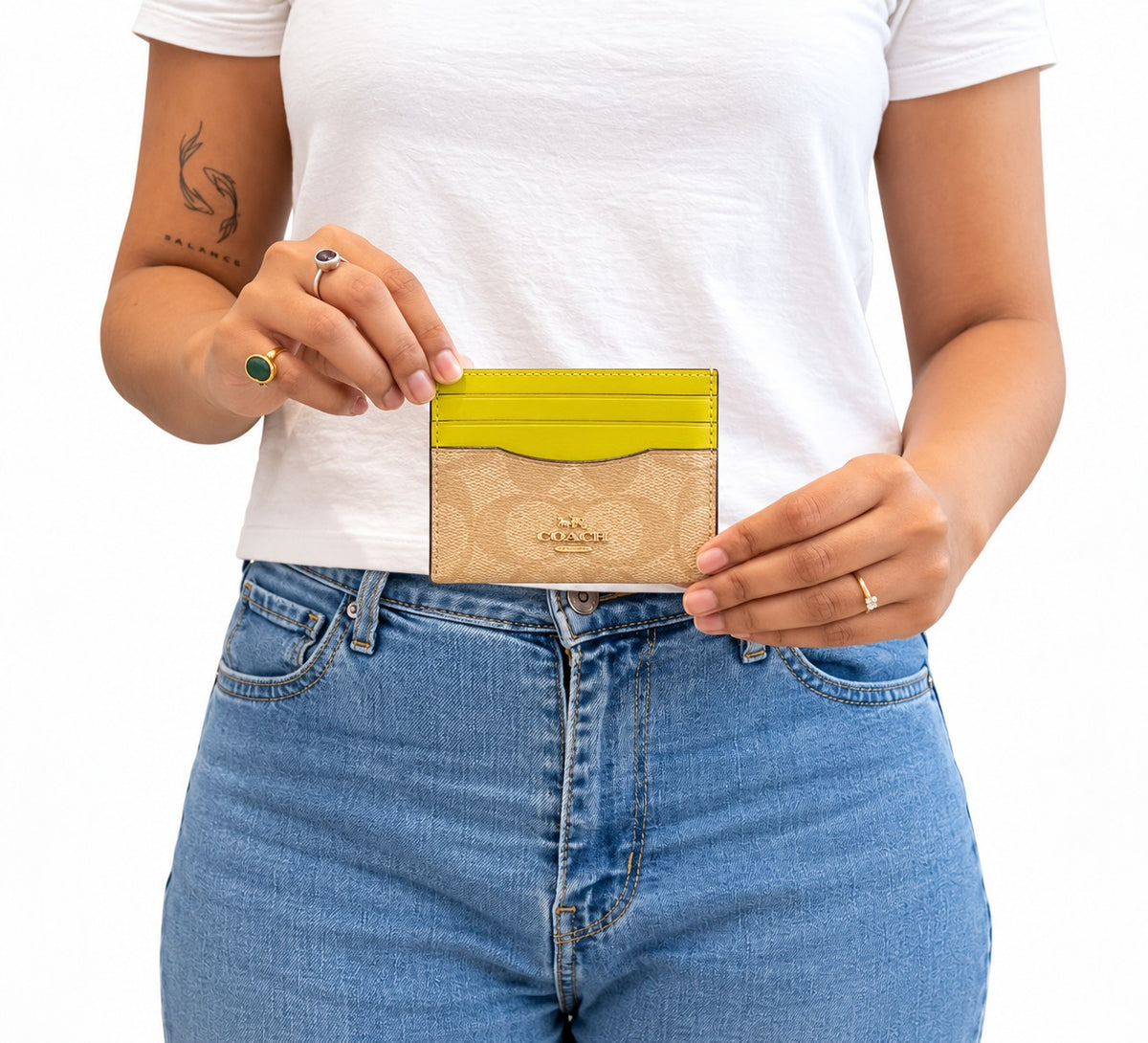 Coach Light Citron Slim ID Card Case