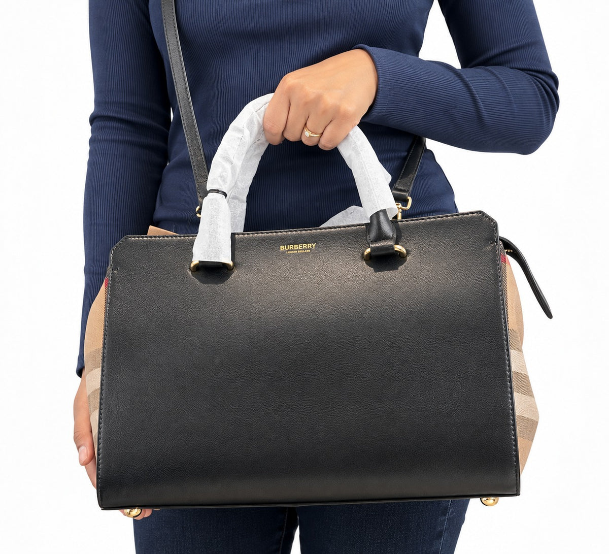 Burberry  Black Banwell Leather Tote Bag
