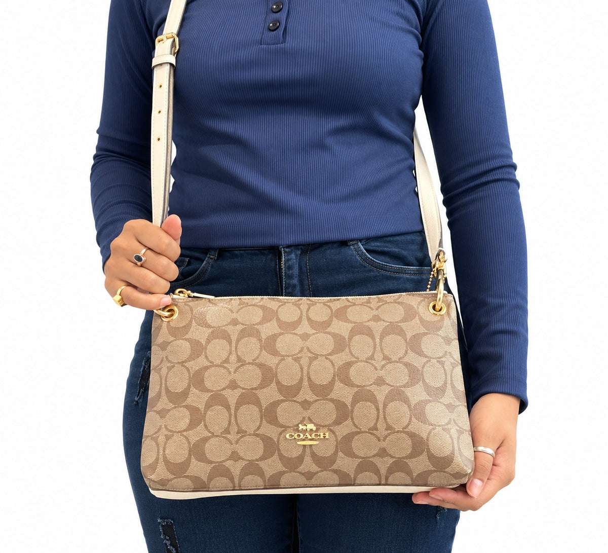 Coach Signature Canvas Mia Crossbody Bag