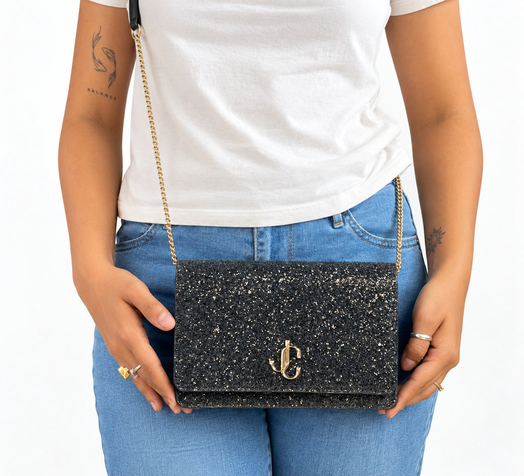 Palace Coarse Glitter Crossbody Bag