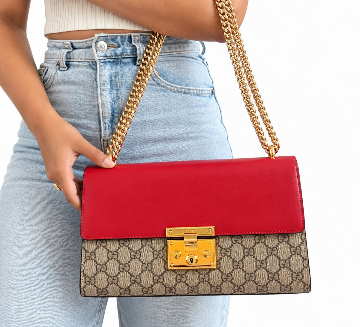 Gucci   Padlock GG Supreme Shoulder Bag