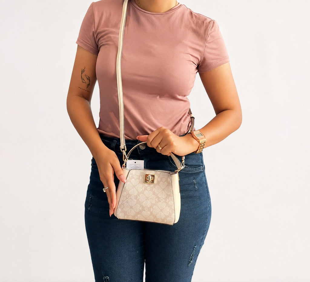 Spade Flower PVC Mini Top Handle Crossbody