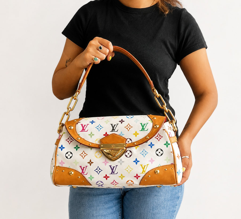 Takashi Murakami Monogram Multicolore Beverly MM Bag