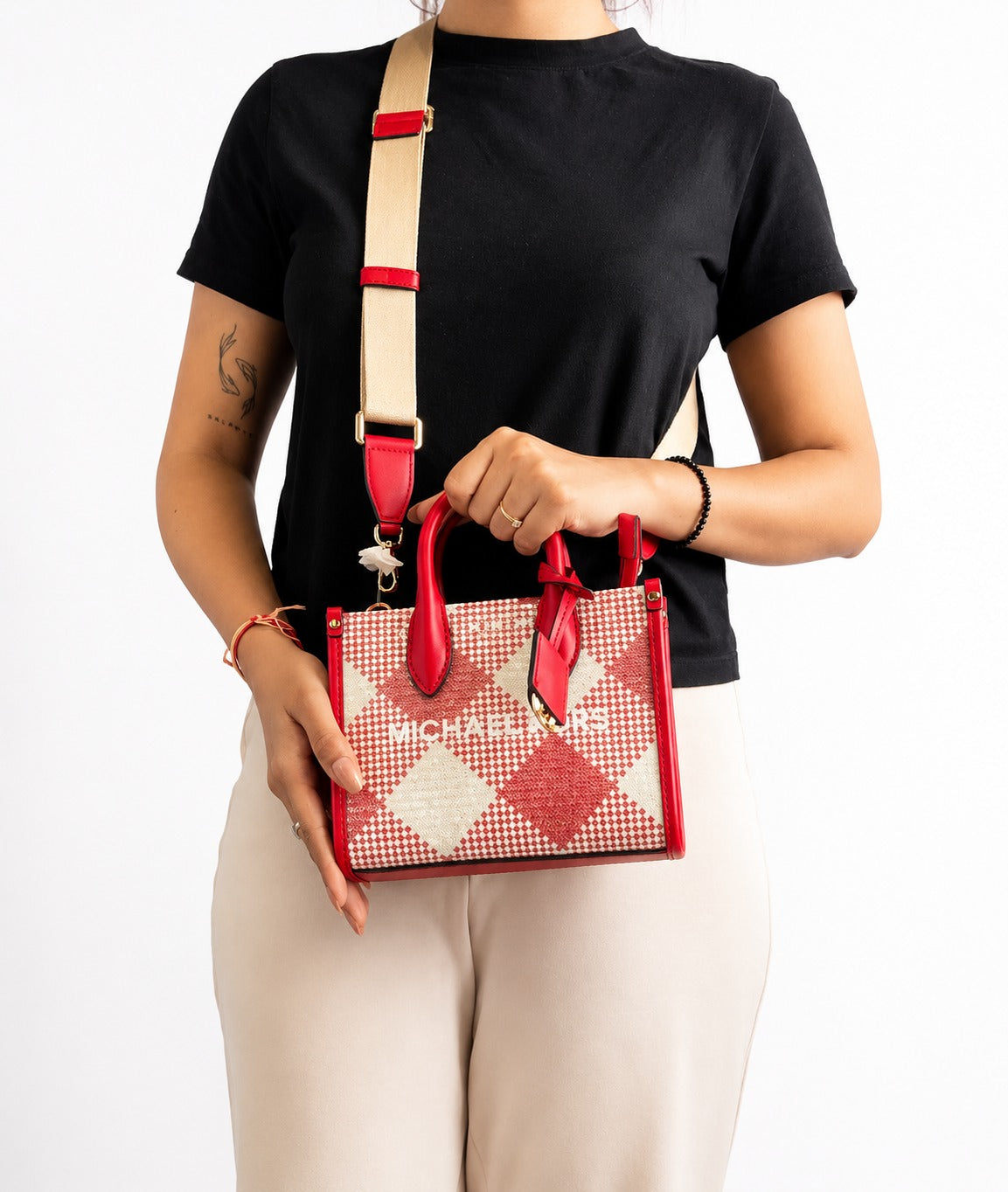 Mirella Extra-Small Sequined Shopper Crossbody Bag