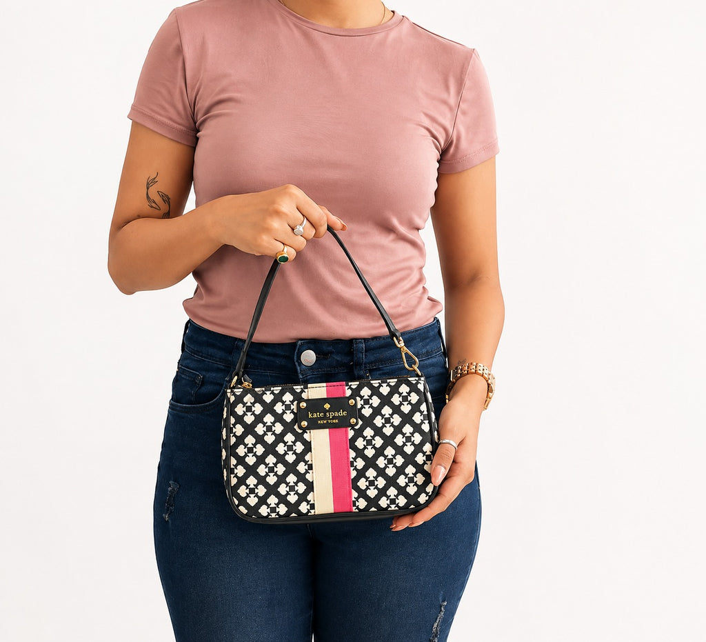 Classic Spade Linet Stripe Wristlet