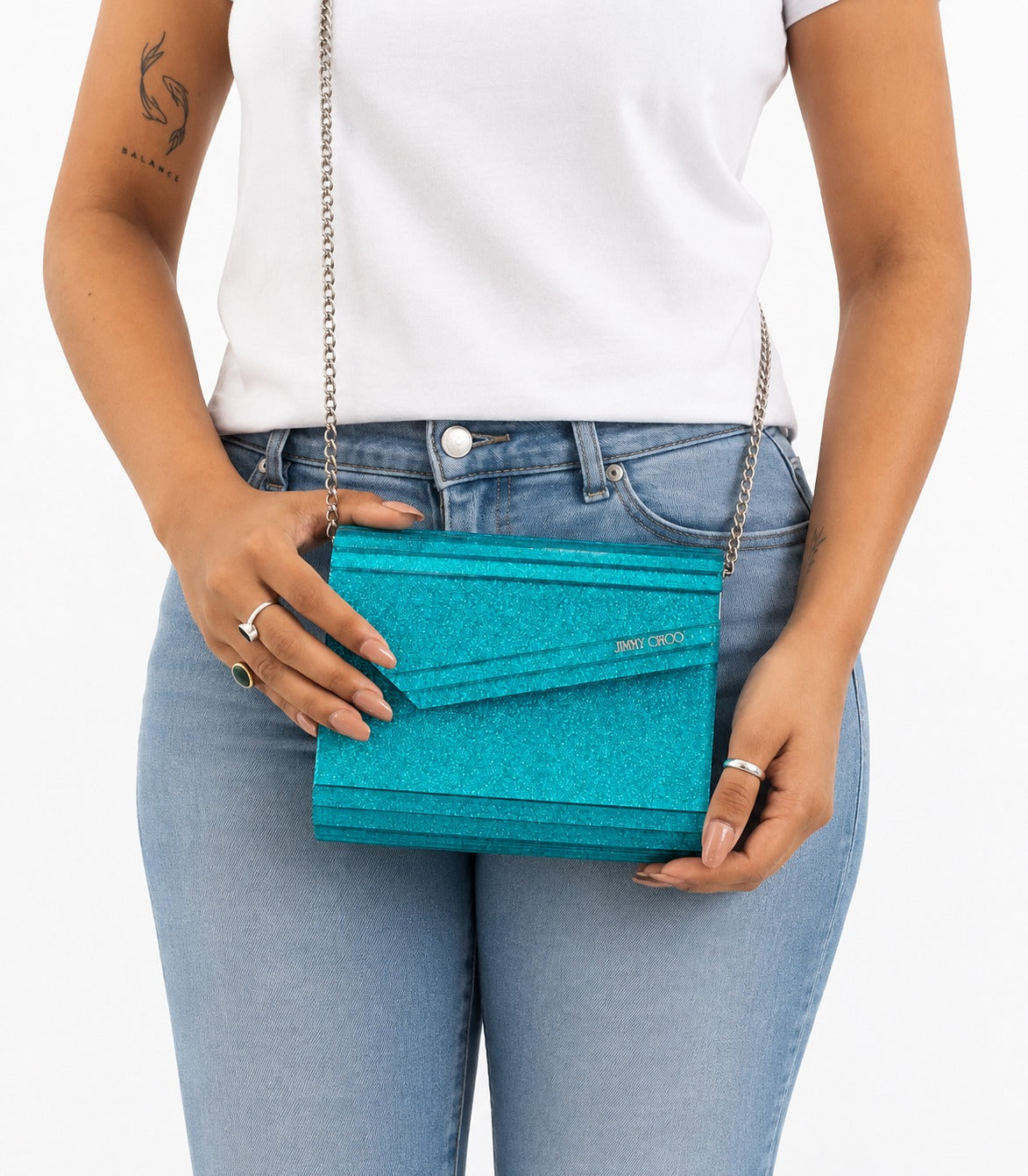 Jimmy Choo Candy Glitter Acrylic Clutch Bag