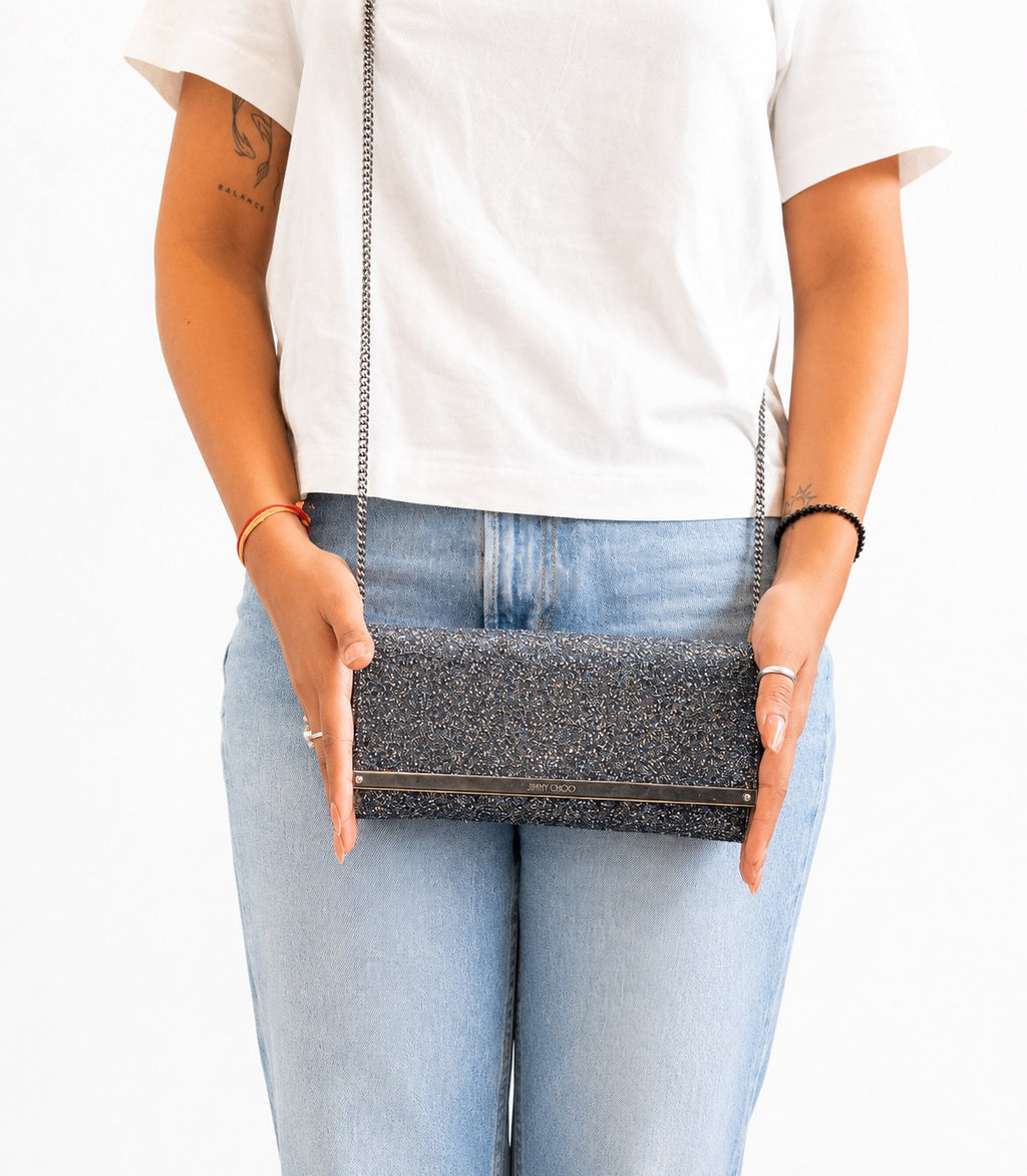 Emmie Coarse Glitter Clutch Bag