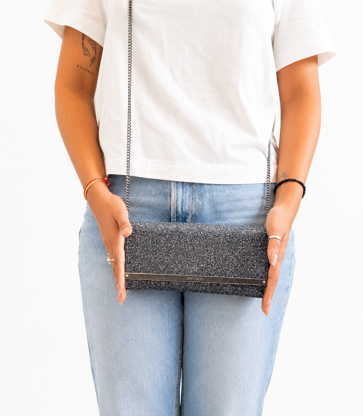 Emmie Coarse Glitter Clutch Bag
