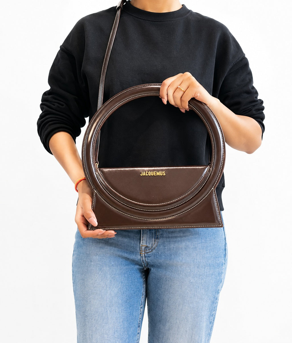 Dark Brown Le Sac Rond Circle Purse