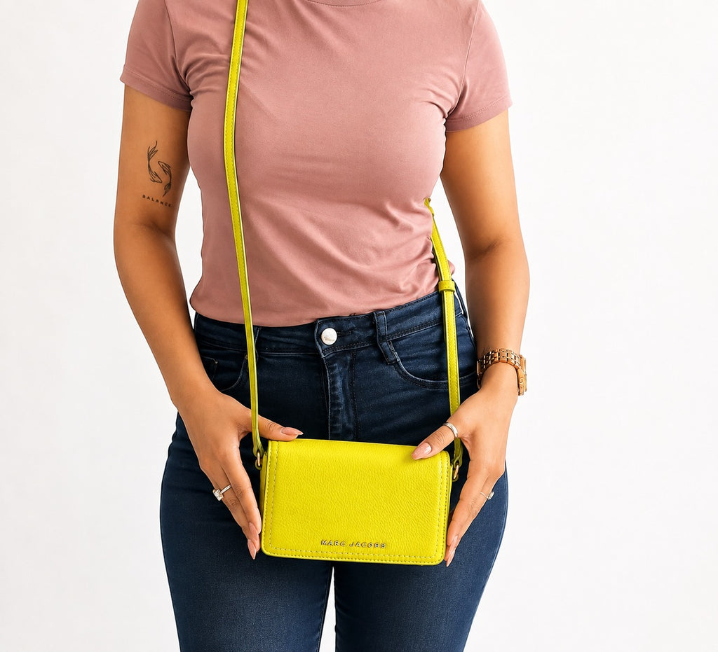 Lime Green Groove Leather Mini Bag