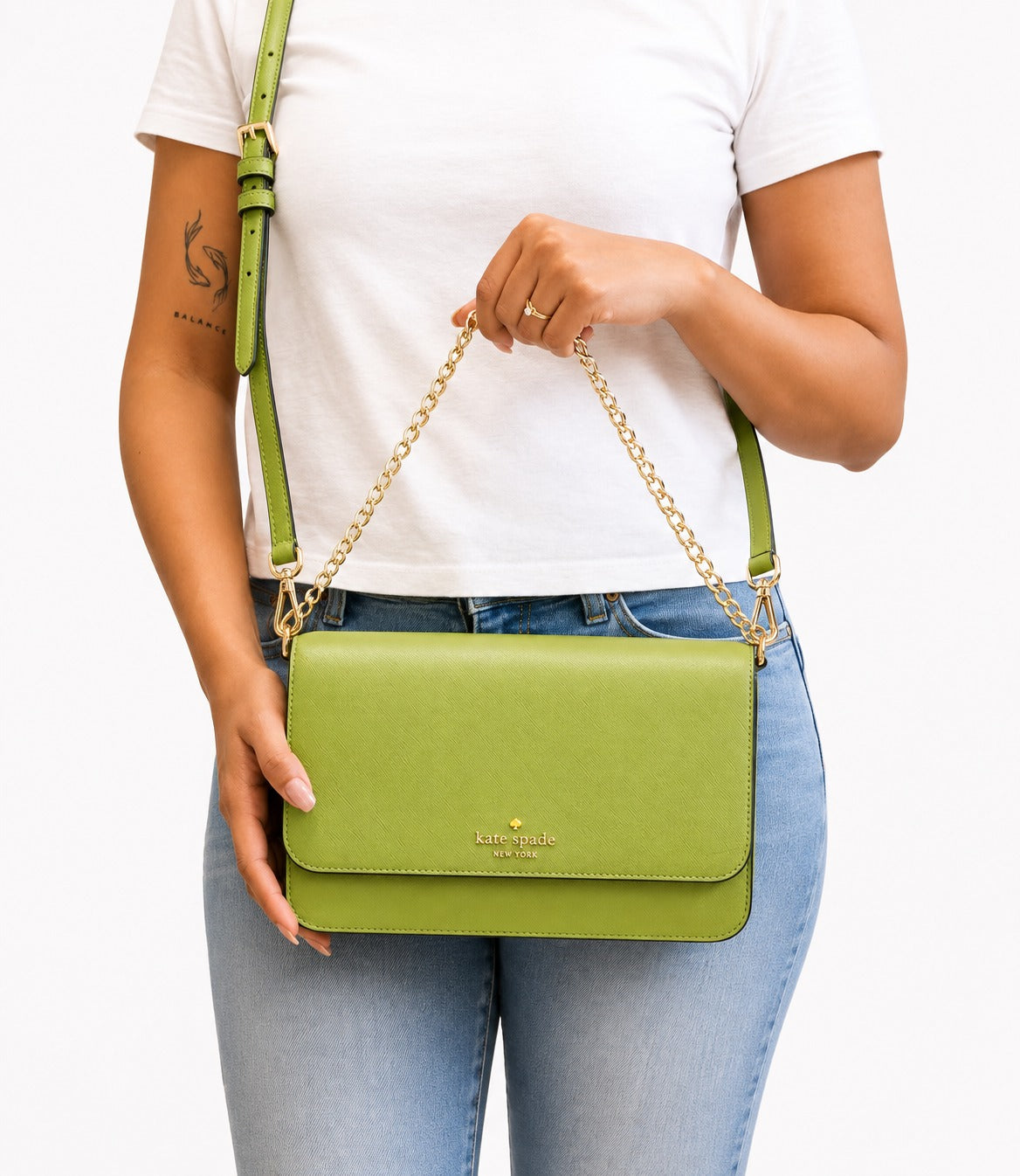 Green Madison Flap Convertible Crossbody