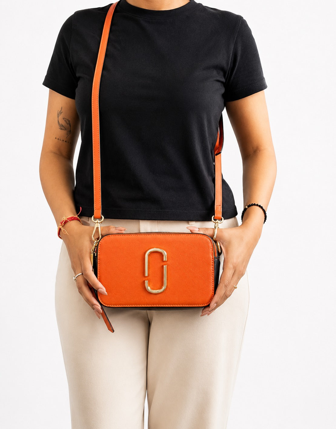 Electric Orange Snapshot Crossbody Bag
