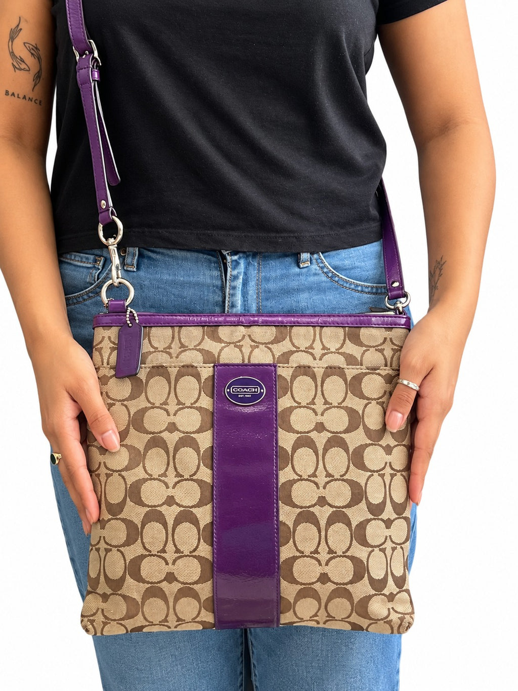 Signature Stripe File Bag