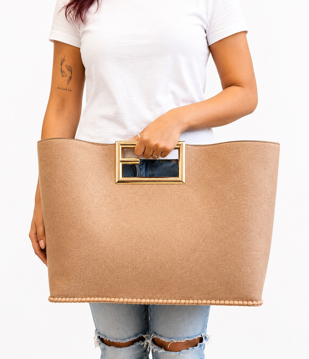Camel Way Large Felt Tote