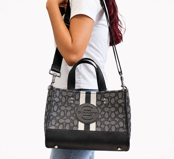 Black/Smoke Signature Jacquard Dempsey Carryall Bag
