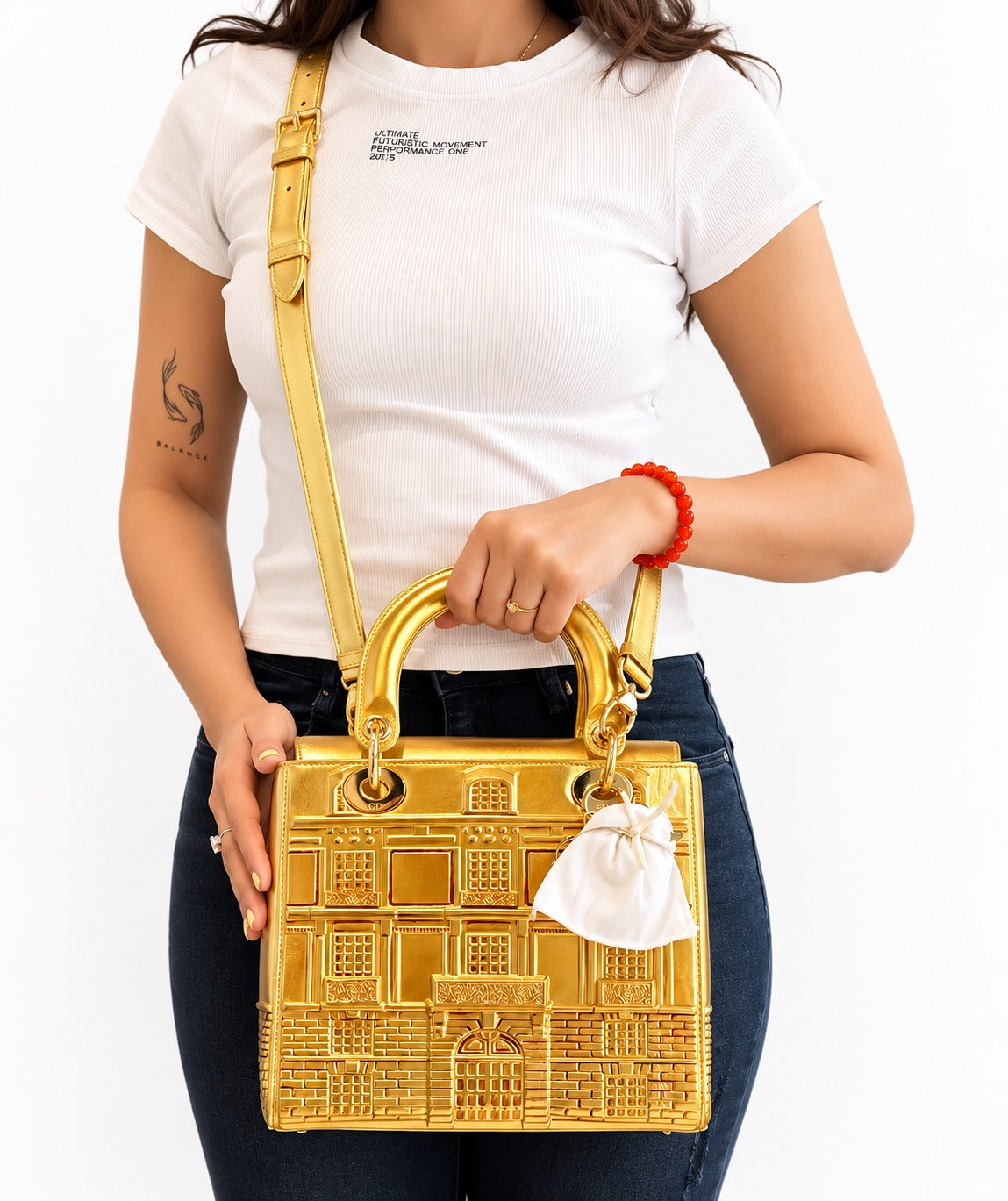 Gold Lady Dior Art Limited Edition Penny Slinger Bag