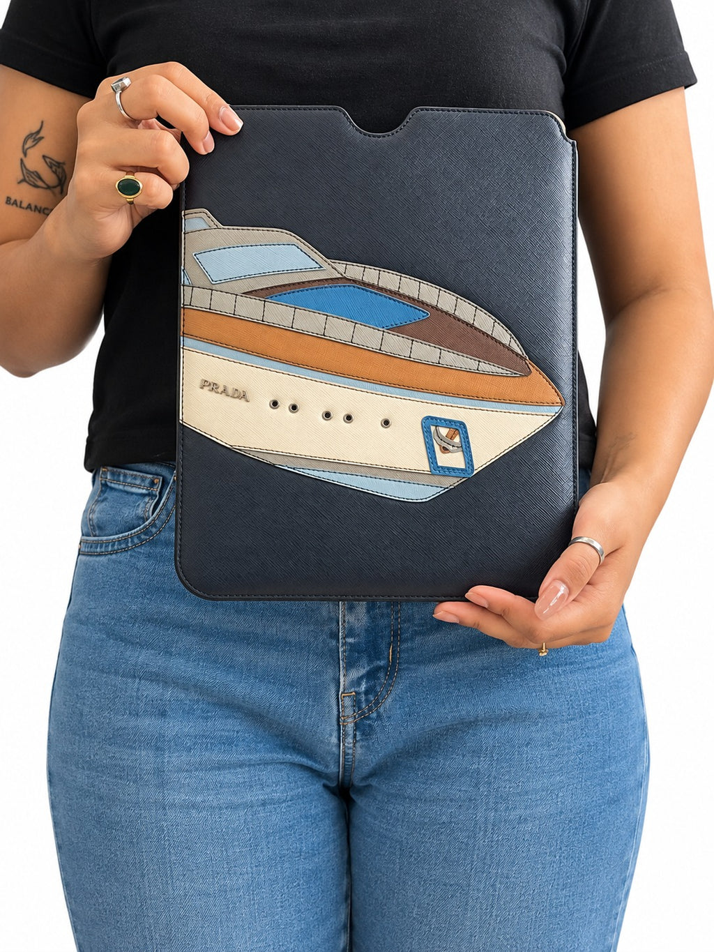 Saffiano Leather Cruise Ship iPad Sleeve/Case
