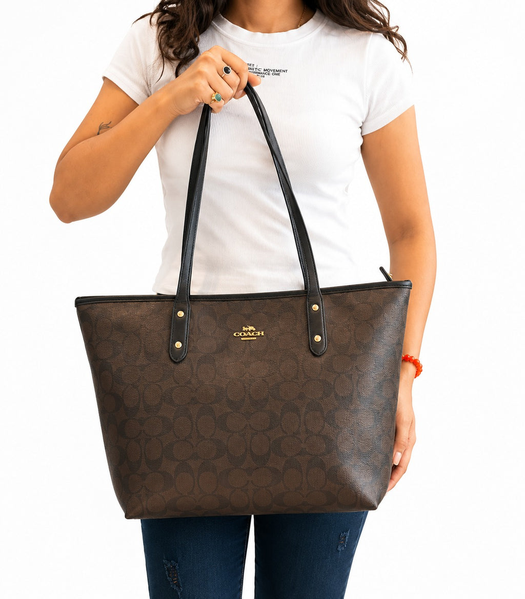 Signature Canvas City Zip Tote