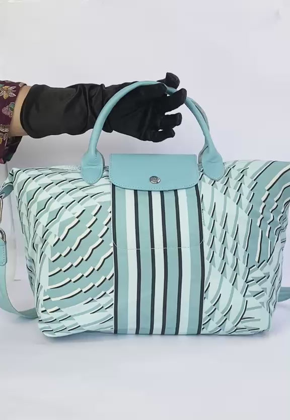 Aqua Le Pliage Néo Pastel Top Handle Bag
