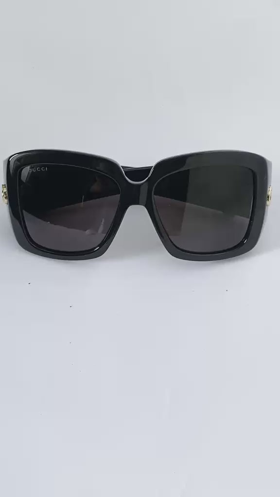Black Square Wrap Sunglasses