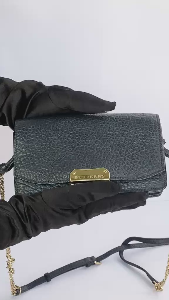 Black Madison Leather Crossbody Bag
