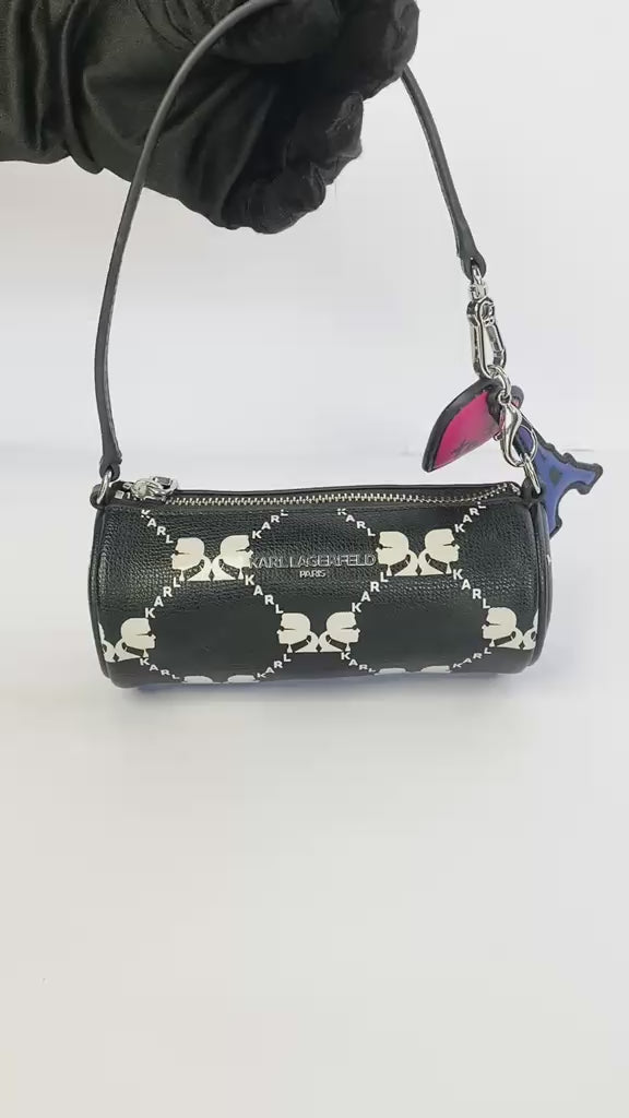 Black Adele Mini Barrel Bag