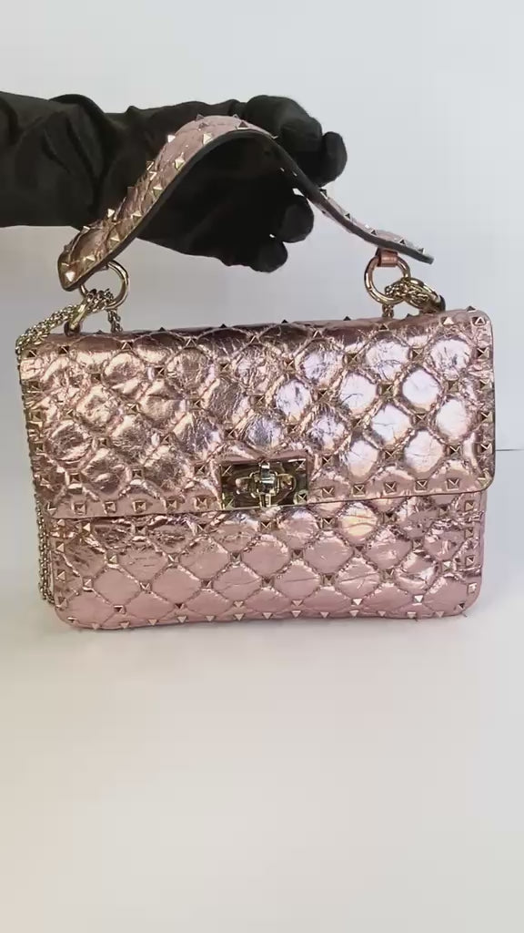Rose Cannelle Rockstud Spike Shoulder Bag