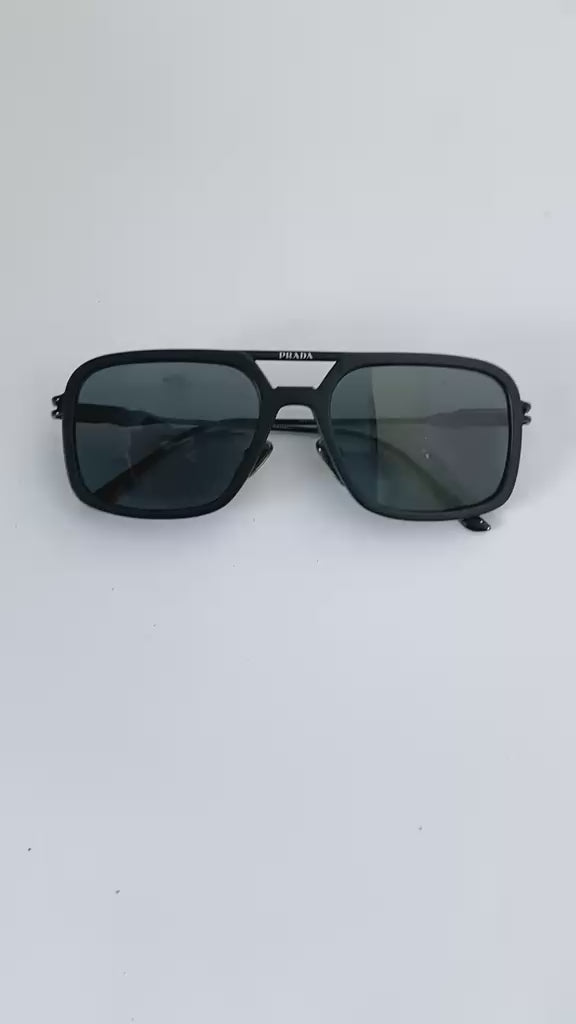 Black Runway Aviator Sunglasses