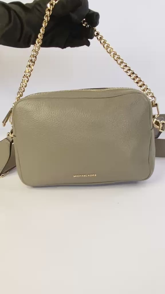 Truffle Bryant Medium Pebbled Leather Camera Crossbody Bag