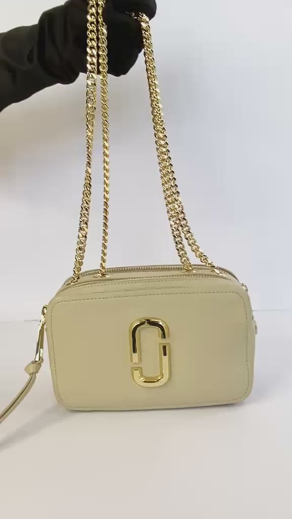 Off White Glam Shot Chain Leather Crossbody Bag