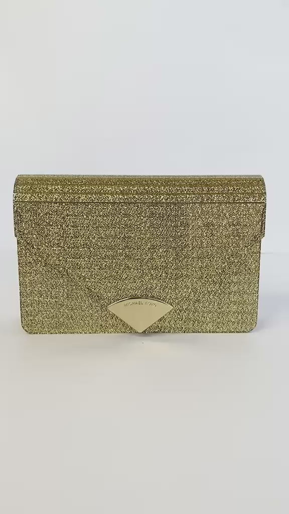 Gold Barbara Medium Envelope Clutch Bag