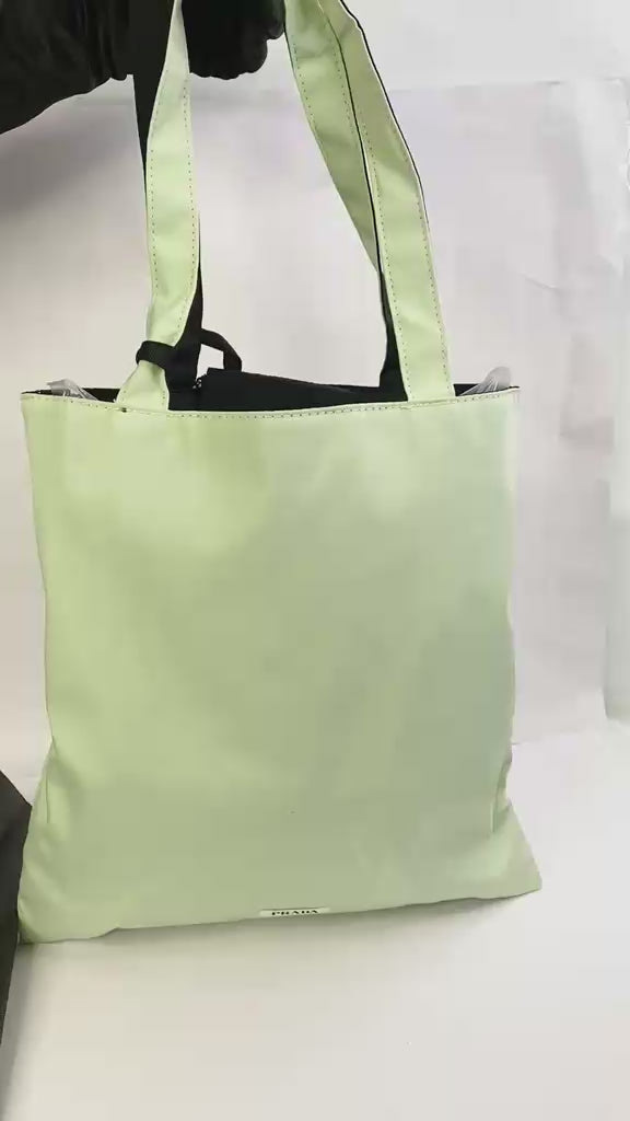 Reversible Nylon Tote Bag With Removable Pouch