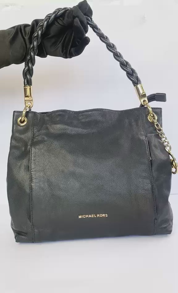 Black Naomi Twist-Strap Tote Bag